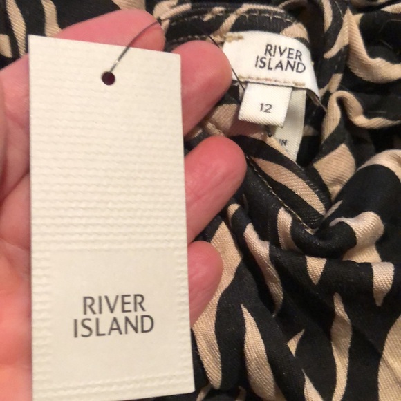 river island zebra print long sleeve minidress w/keyhole neckline SZ 8 (UK 12) - Picture 9 of 17